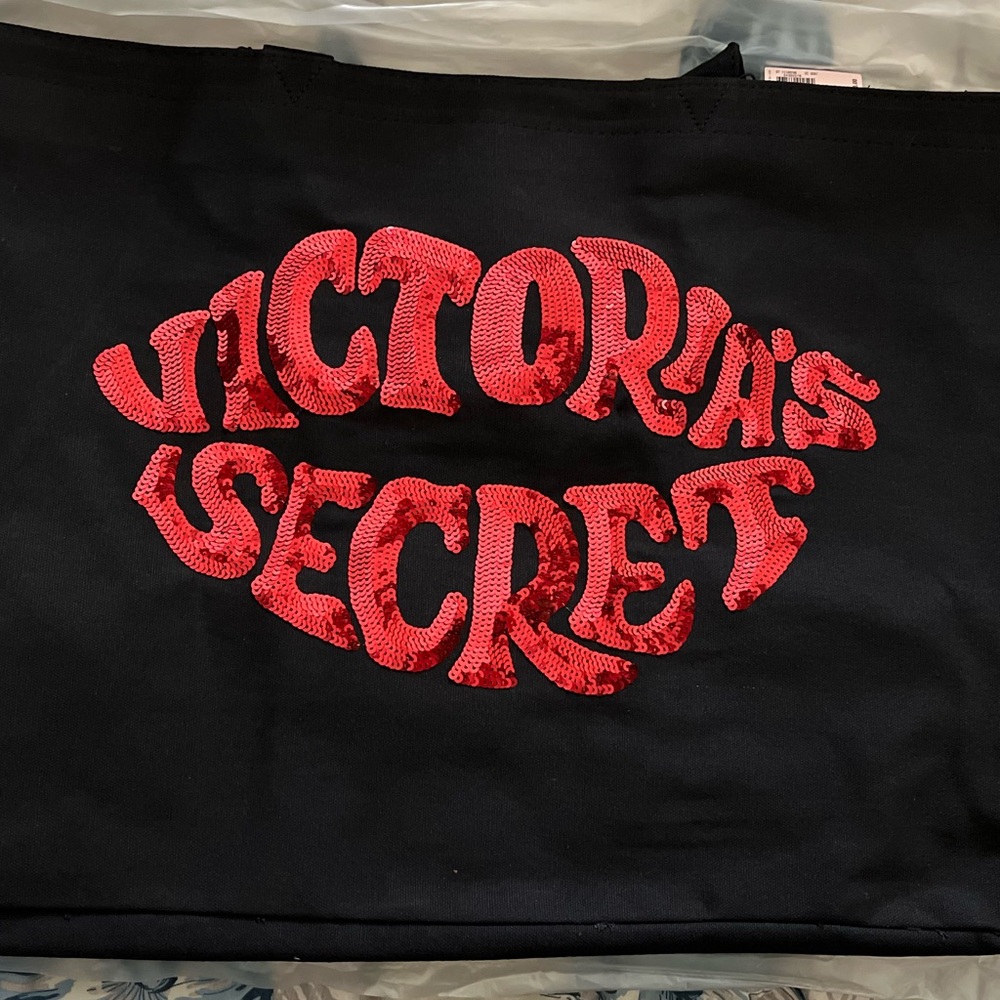 Victoria's Secret Black Tote with Red Sequins